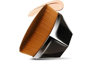 Nieskazitelny pędzel do podkładu, Endoto Kabuki Magic Face Brush Flat Top Wielofunkcyjny do nieskazitelnego pudru, mieszania kosmetyków płynnych lub kremowych z przenośnym etui