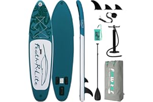 Feath-R-Lite Aufblasbares Stand Up Paddle Board Surfbrett SUP Komplettes Paddleboard Zubehör Verstellbares Paddel, Pumpe, ISUP Reiserucksack, Leine, wasserdichte Tasche, Erwachsene Paddelboard