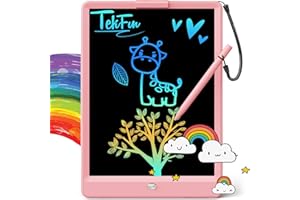 TEKFUN LCD Writing Tablet Doodle Board, 10inch Colorful Drawing Pad for Kids, Mess Free Coloring for Toddlers, Toys Gifts for 3 4 5 6 7 8 Year Old Girls Boys (Pink)