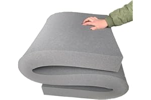 FOAM & UPHOLSTERY WAREHOUSE High Density Grey Foam Sheet for Upholstery, Cushions, Sofa, Beds, Seats, Campervans, Indoor/Outdoor Padding (2" (~5 cm) Thick, 60 x 20" (150 x 50cm))