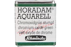 Schmincke - HORADAM® AQUARELL - aquarelle fine pour artistes, 512 vert oxyde de chrome terne, 14 512 044, 1/2 godet