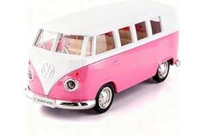 TGRCM-CZ 1/36 Scale Bus Casting Car Model, Zinc Alloy Toy Car for Kids, Pull Back Vehicles Toy Truck for Toddlers Kids Boys Girls Gift (Pink)