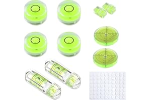 COZERI 11 Pcs set Niveau à Bulle Rond et Carré,Mini Niveau à Bulle Précis pour Appareils Photo et Camping,Parfait pour Images Stationnaires, Idéal pour Mesurer l'Horizontale, facile à Utiliser