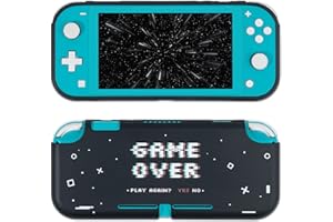 BelugaDesign Custodia per Switch Game Over | Retro Arcade Boys Guys Cool Cover Shell | Compatibile con Nintendo Switch (Switch Lite, bianco nero)