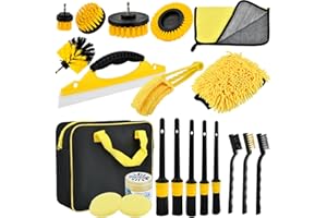 ANNTIM 20 Pièces Kit Nettoyage Voiture Interieur, Kits de Nettoyage pour Auto et Moto Kit Lavage Voiture, Kit Detailing Auto Kit Nettoyage Moto, Kit Brosse Nettoyage Voiture Kit Lavage Auto