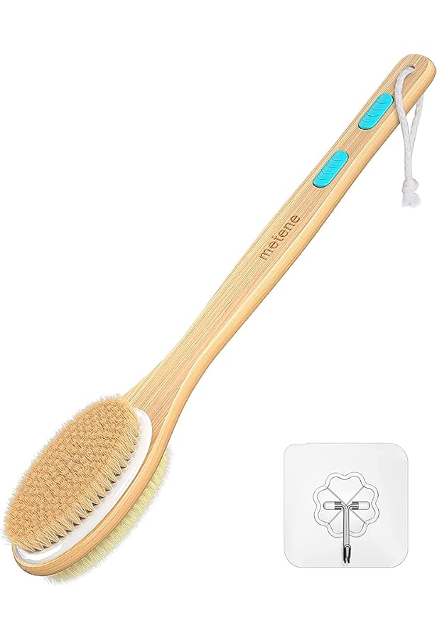 FRCOLOR Doppelseitige Badebürste Mit Griff – Aus Silikon, Für Rückenmassage & Peeling, Grau