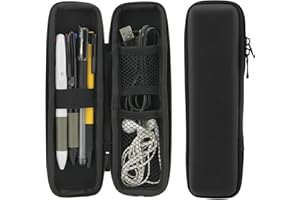 Diffaxy Kleines Federmäppchen, Hartschalen-Federmappe, Wasserdichtes Federtasche mit Fächern, Organizer-Make-up-Tasche für Jungen und Mädchen, Schreibwaren und Bürobedarf, Schwarz