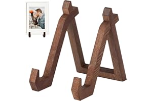 eModwey Porta Piatti da Esposizione in Legno, Porta Piatti da Esposizione in Legno Elegante - Cavalletto Multifunzionale per Foto, Libri e Opere d'Arte, Design Vintage, per Casa e Negozio, 15,2 cm