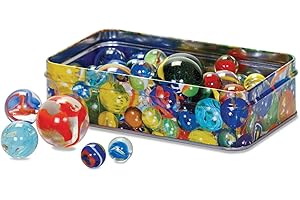 Tobar Szklane kulki w jednej puszce, w 3 różnych rozmiarach i wielu wirujących wzorach, do wielu różnych gier w kulki, od 6 lat, ok. 15,7 x 9,5 x 4,2 cm 15237