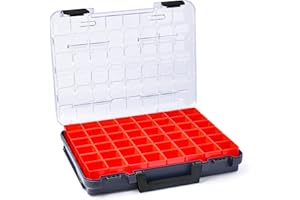 WFIX Walizka do przechowywania małych części | Bosch Sortimo T-BOXX antracyt wraz z zestawem pudełek A3 | idealna skrzynka asortymentowa na śruby | skrzynka do sortowania