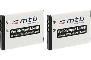 MTB MORE ENERGY 2X Akku Li-70b für Olympus VG-140, 150, 160... / D-710, 715... / FE-4040, 5040... (Siehe Liste)