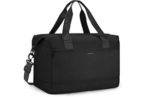 VSNOON pour Nouveau Ryanair Bagage Cabine 40x30x20 sous Siège Sac de Voyage, 25L Pliable Sac de Sport Léger Hospital Sac à Main, Etanche Sac Weekend Bagage a Main Femme pour Wizz Air, Noir