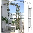 DIVCHI Arco Da Giardino In Metallo Nero Per Piante Rampicanti – Traliccio In Acciaio Alto 2,4m (Stile 2, Obelisco)