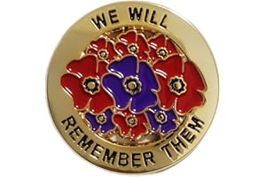 LEVVIYE We Will Remember Them Red Purple Poppy Veteran Lapel Pin Badge Brooch Decorations Gifts Memorabilia