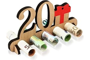‎GIFTOTA Giftota - 20. Geburtstag Geldgeschenk Holz - Geschenk zum 20.Geburtstag - Geburtstag Jubiläum - Geschenke aus Holz - Geschenke für Freunde, Familie