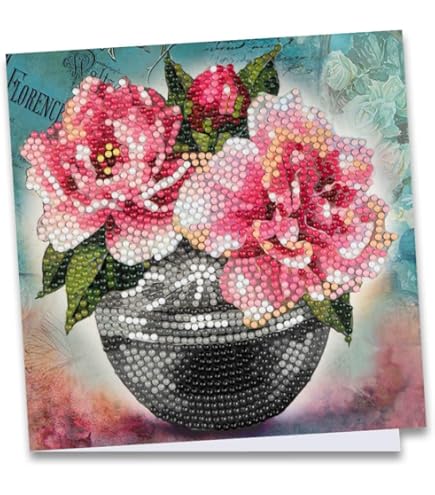 Ideen mit Herz, Diamond Painting-wenskaart, strass-editie, 16 x 16 cm, 370 g /m², inclusief steentjes, envelop & gereedschap (Vrolijk kerstfeest