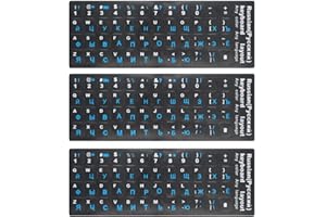 Lucocia 3 Stück Russische Tastaturaufkleber, Kyrillische Tastaturaufkleber Russische Universelle Aufkleber Universal Tastatur Aufkleber Ersatz Aufkleber für Laptop, für Jede Standard-Tastatur