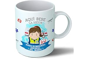 Planetacase - Taza Técnico de Emergencias Sanitarias - Regalo Original - Cerámica 330 mL - Taza Desayuno Apta para Microondas y Lavavajillas - Resistente a Lavados - Técnico Emergencias (La)