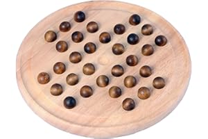 Engelhart – 200119 – Angielski samotnik – plansza drewniana 23 cm – 33 otwory – klasyczna gra logiczna – 1 osoba – od 6 lat