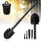 YOUNGDO Klappspaten 14 Funktionen, Multifunktional- KlappSchaufel von 3 Längen-Kombinationen, rostfrei Spaten aus Premiumer l