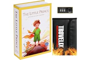 Sekam Buchtresor mit Zahlenschloss,Versteckter Safe (24 x 15 x 5,5cm) mit Feuerfester Tasche,Buchsafe Versteckte Aufbewahrung,Geldverstecke für Zuhause,Geldkassette Buchbox (Der Kleine Prinz)