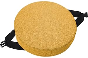 EN AyuL Redondo Bar Taburete Silla Cojín Antideslizante Hebilla Asiento Pad Mat, Comedor Silla Cojines Suave Taburete Silla Cojín para Home Office (45 * 45 * 8CM,Amarillo)