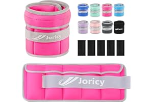 JORICY Gewichtsmanschetten Fuß, Verstellbares Gewichte für Beine und Arme 1 2 3 4 5 6 7 8 10 kg 1 Paar, Gewichtsmanschetten Hand, Fußgewichte und Fußgelenkgewichte für Fitnessstudio, Bewegung, Laufen, Joggen