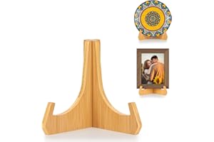 ANBOXIT Tellerständer zur Aufsteller, 6 Zoll Tellerhalter, Bambus Fotoaufsteller Bilderrahmen Ständer, Tisch Mini Staffelei, Dekorative Ständer & Stützen für Platten, Bücher, und Plaketten (1 Stück)