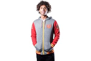 ICER BRANDS Ultra Game NFL Men's Super Soft Fleece Full Zip Hoodie Varsity Sweatshirt