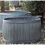 Bowley & Jackson Vintage style oval shaped galvanised dolly planter