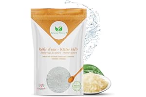 Natural Probio® Kéfir d'eau - Kit de démarrage de Culture - Grains de kefir de Fruit + Notice complète Recette et Conseils + Accès Ebook, Bibliothèque Recettes