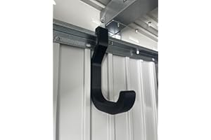 Generisch Verstärkter Einzelhaken für Biohort Gerätehaus Highline Avantgarde - Ideal für Elektrogeräte, 5.5 kg Tragfähigkeit, Schwarz, Kunststoff, 100% Kunststoff, Gartenhaken