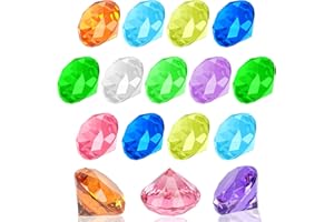 Vicloon Gemme per Immersione, 16 Pezzi Gemme Colorate Giocattoli Subacquei per Bambini, Bambino Pietre Preziose in Acriliche, Set di Gemme per Bambini, Colori e Forme Casuali