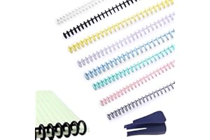 QIUMING Binderücken Spulen 30 Schlaufen Teilung 12 mm Kunststoff-Bindekämme spiralbindung+Mini-Binderöffner für Loseblattbinder 80 Blatt Kapazität für DIY-Papier Notizbuch Album Scrapboo (12mm)