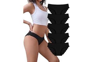 Voenxe Dam Trosor Cut Bikini Underkläder,Flerpack Seamless Women Underwear | 5 Pack SöMlöSa Panties Kvinnor,Invisible Panties Soft Hipster,Osynliga Komfortabla Bikinitrosor,No Show Sport Panty Multipack