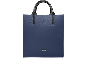 Parubi, Borsa Donna a Mano con Tracolla, Tote Bag In Vera Pelle Morbida, Made in Italy, Modello Clizia, Borsa Semirigida Shopper Media con Manici da Donna Ragazza Elegante