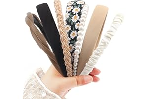 DRESHOW Bandeaux Tendance pour Femmes Différents Modèles Bandeaux Antidérapants Serre-tête en Perles Florales Bandeau Cheveux Rembourrés Accessoires de Cheveux Vintage pour Femmes et Filles