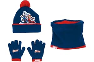 ARDITEX AV14798 Set de Guantes mágicos, Gorro y Buff de Punto de Marvel-Vengadores