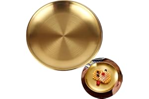 Eabdice Vassoio Decorativo Rotondo, Vassoio da Portata di Metallo, Vassoio Rotondo, Può Essere Utilizzato per Vassoi da Tavolino, vasi da Fiori per Interni, ecc.