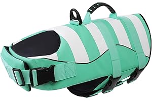 ASENKU Dog Life Jacket Medium Dog Swimming Vest Sports Style,Dog Buoyancy Aid Dog Swimming Float Jacket Adjustable & Durable Puppy Safety Dog Life Vest with Handle for Swimming, Boating,Surfing,L