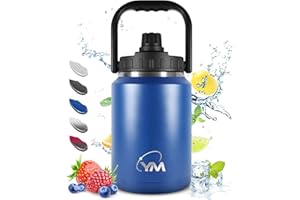 KollyKolla Butelka do picia 2 l, ze stali nierdzewnej, duży termos, 2 litry, szczelny, nie zawiera BPA, duża butelka na wodę o pojemności 2 l, na kemping, do wędkowania, na zewnątrz, utrzymuje ciepło