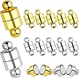 AIEX 12pcs Magnetic Bracelet Clasps, Locking Magnetic Clasps Magnetic Necklace Clasps with Round Buckle Magnetic Jewelry Clasps Magnet Clasp Converter for Jewelry Necklace Making (Golden, Silver)
