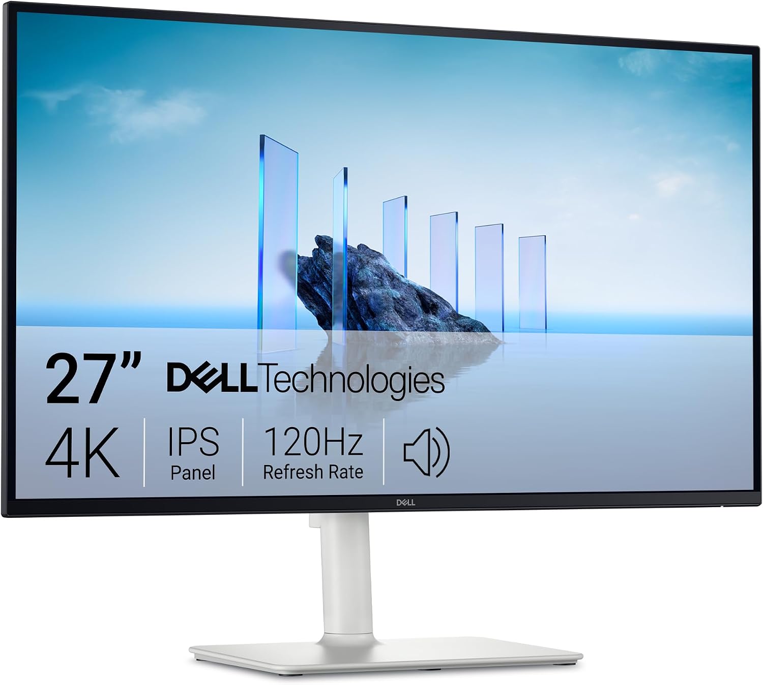 Dell 27 Plus Monitor - S2725QS, 4K UHD (3840x2160), 120Hz, IPS, 4ms, AMD FreeSync Premium, 99% sRGB, Height Adjust, Built-in Speakers, DisplayPort, 2 HDMI, 3 Year Warranty
