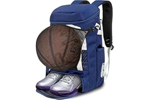 KINGSLONG Sac à Dos de Basketball Football, Sac D'équipement de Basketball avec Compartiment à Balles et Compartiment à Chaussures pour Basketball, de Volleyball, de Baseball, de Football