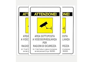 AURACASA CARTELLI SEGNALI DI VIDEOSORVEGLIANZA - Sicurezza Antinfortunistica con Design Professionale (3)