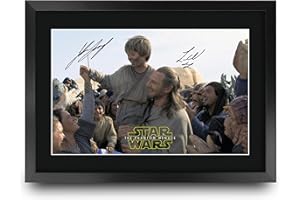 HWC Trading Star Wars 1 Scene 2 The Phantom Menace (Pod Racing Champion) Gifts Printed Signed Autograph Picture for Movie Memorabilia Fans - A3 Framed