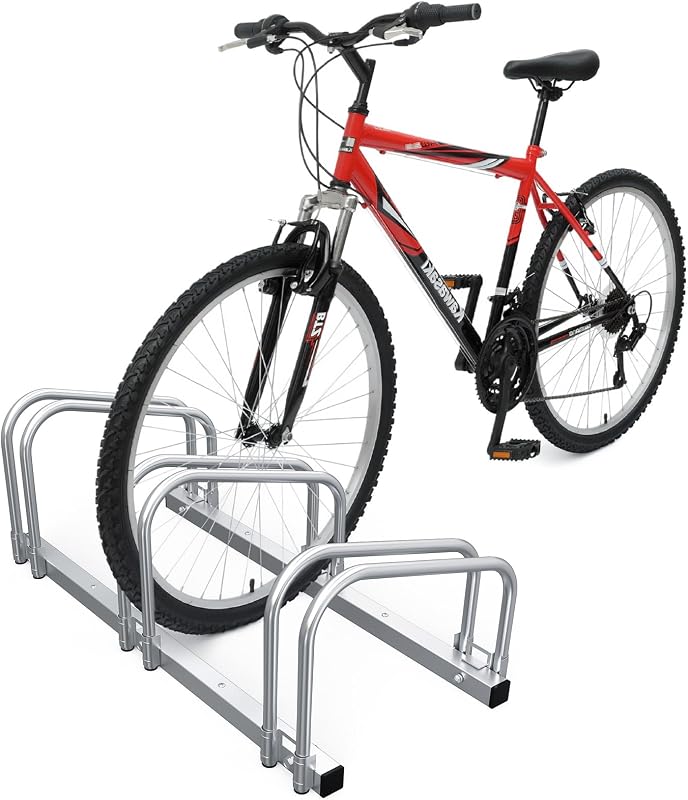 VOUNOT® Soporte para Aparcar Bicicletas, Aparcamiento, Estacionamiento para Bicis, Suelo y Pared Montaje, Interior y Exterior