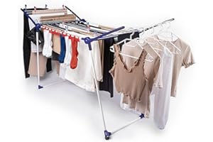 Leifheit Séchoir sur pied Pegasus 200 Solid Deluxe Mobile, étendoir à linge pliable pour extérieur & intérieur, séchoir à linge 20 m avec cintres 81517 Multicolore