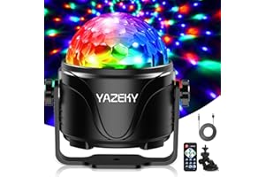 YAZEKY Luci Discoteca 4m USB,Palla Discoteca Controllo Vocale 7 Colori RGB con Rotazione a 360° Luci Stroboscopiche per Auto, DJ, KTV, Feste, Bar, Natale