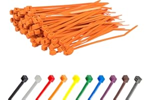 Gocableties - Collier de Serrage en Nylon - 100 mm x 2,5 mm - Orange - Attache Câble Petit Format - Serre-Câbles - Lot de 100 Pièces